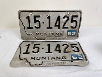 Set Of Montana Prison Made License Plates 15-1425