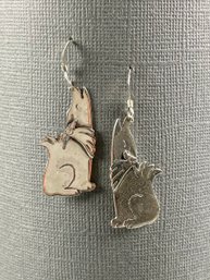 Sterling Silver Wolf Earrings