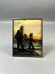 Antique Sailor Ocean Sunset Silhouette Bubble Glass