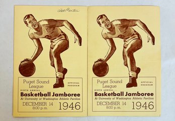 Two  1946 Basketball Jamboree Programs For The Puget Sound League
