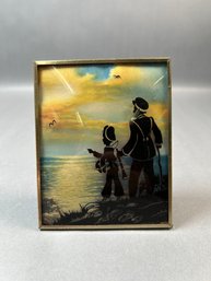 Antique Sailor Ocean Sunset Silhouette Bubble Glass