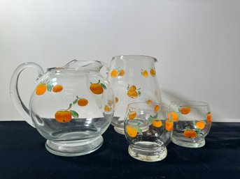 Vintage Four Piece Vintage Hand Painted Pitcher Set *Local Pickup Only*