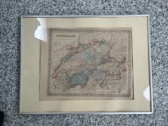 Antique Map Of Switzerland Publish By J H Colton & Co New York 1855