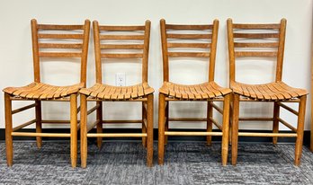 Four Primitive Bent Wood Chairs
