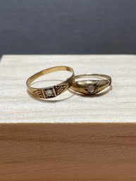Lot Of 2: 10k Yellow Gold Rings
