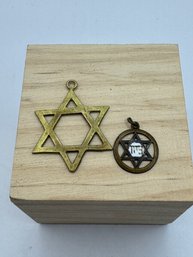 Two Judaica Pendants- Small One Is 1/20-12kg.