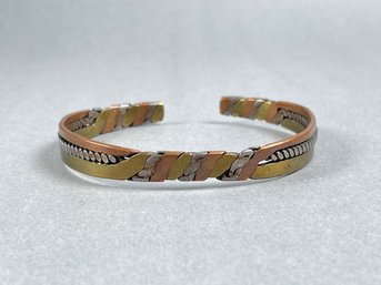 Tri-tone Metal Cuff Bracelet (#1)