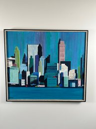 City Scape Painted On Canvas By Albee