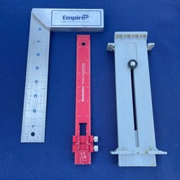 Lot Of 2 Empire 122 Measuring Try Square Tool  & Paolini Pocket Ruler
