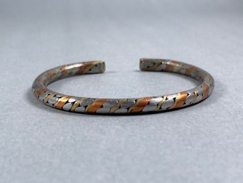 Tri-tone Metal Cuff Bracelet (#3)