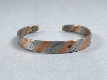 Tri-Tone Metal Cuff Bracelet (#4)