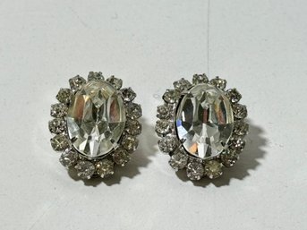 Vintage Marked Weiss Rhinestone Earrings