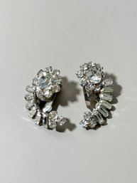 Vintage Rhinestone Clip Earrings