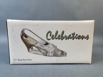 Celebrations Lead Crystal High Heel Shoe Art Glass.
