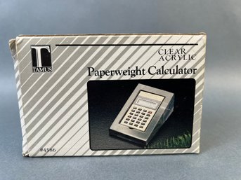 Tamus Clear Acrylic Paperweight Calculator.
