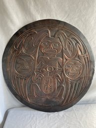 Large Northwest Native Copper Wall Art, Signed Joseph Paul Illg