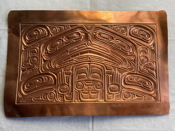 Northwest Native Copper Wall Art Artist Signed Joseph Paul Illg