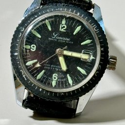 Vintage Rare Lucerne Marine Luxus Diver Calendar Swiss Watch