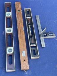 Vintage Levels & Right Angle Lot Stanley Steelcraft Miller Falls