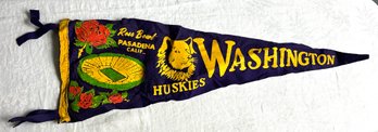 Vintage Washington State Huskies Rose Bowl Flag