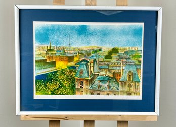 Original Lithograph Of Paris- Numbered And Signed