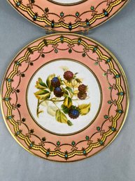 2 Tin Reproduction Plates Of Old Worcester China Plates.