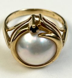 14k Yellow Gold Pearl Ring