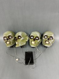 Four Halloween Zombie Heads