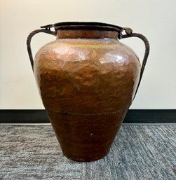 Antique Hammered Copper Urn