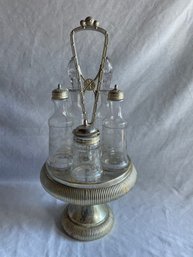 Vintage Silver Plate Rotating Condiment Cady