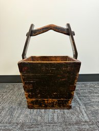 Antique Wooden Handled Basket