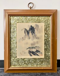 Vintage Framed Print: Misty Mountain By Chang Shu-chi