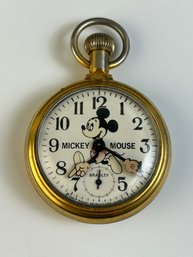 Vintage Bradley Mickey Mouse Pocket Gold Watch