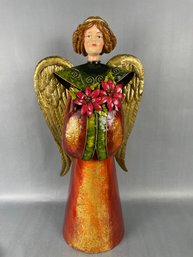 Tall Painted Metal Holiday Angel