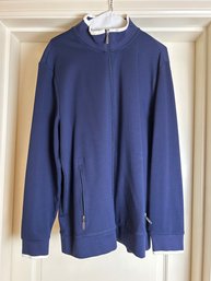 Club Room Navy Blue Zipper Front Light Sweatshirt Jacket - Size XL