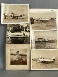 B & W Vintage Boats And Airplane Photos Set Of 6