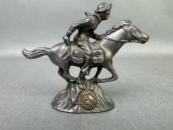 Metal Pony Express Figurine