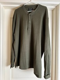 Filson 2 Button Henley Shirt - Olive Green, Size XXXL