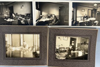 B & W Vintage Office Photos Set Of 5 Look At Candlestick Phones