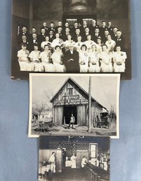 B & W Vintage Church, Bar, Carriage Photos Set Of 3