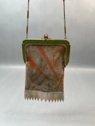 Vintage Whiting Davis Art Deco Multi Color Coin Purse