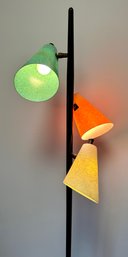 Mid Century 3 Color Fiberglass Cone Floor Lamp