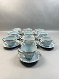 Lot Of 10 Wedgwood Queens Ware Cups And Saucers