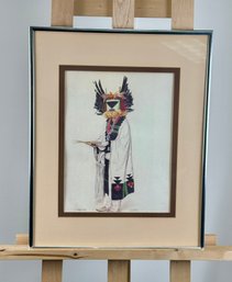 JJ Mora Signed Print Of A Hopi Katchina - Crow Mother