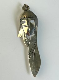 Vintage Sterling Silver Navajo Brooch