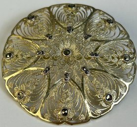 Vintage Filigree 20th Century Birks Sterling Brooch