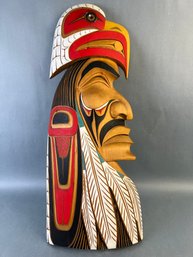 Coast Salish Chief Eagle Headdress Eagle Dancer Carved By Lance Joseph Squamish Tribe B C 1996.