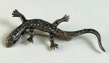 Vintage 925 Sterling Thailand Gecko Pin