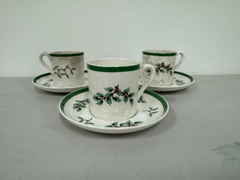 Spode - Christmas Tree-  Demitasse Cups & Saucers