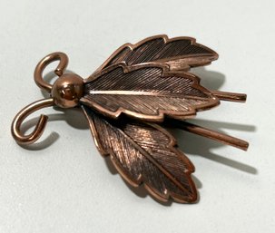 Vintage Solid Copper Brooch